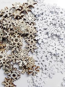 Schneeflocken Streudeko-Mix Holz